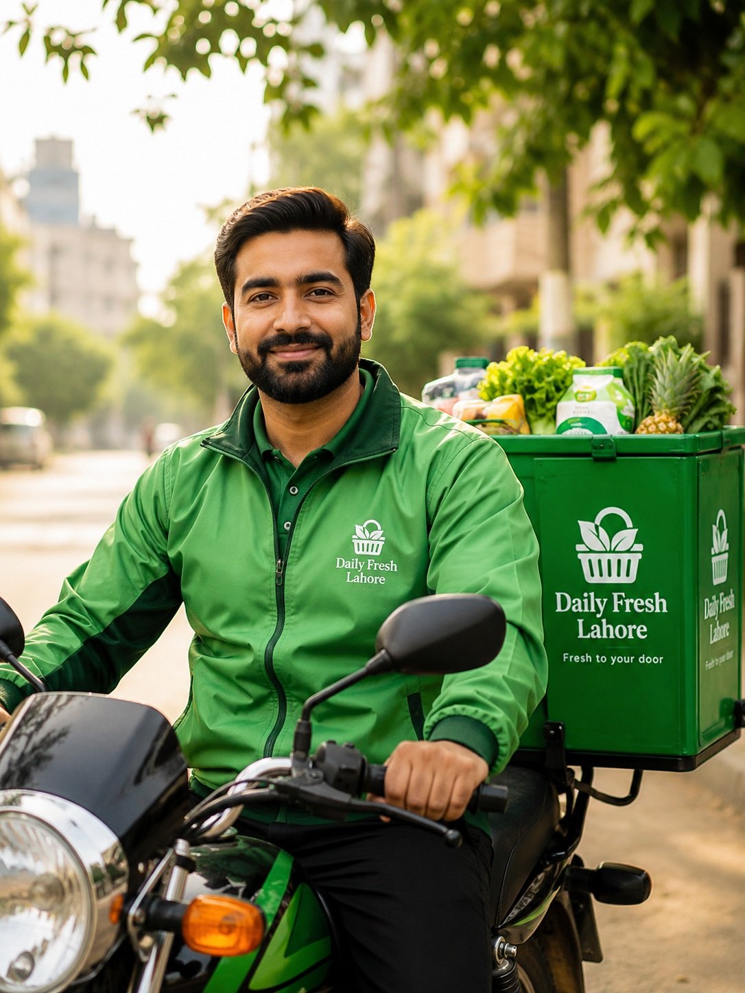 Fresh grocery delivery rider